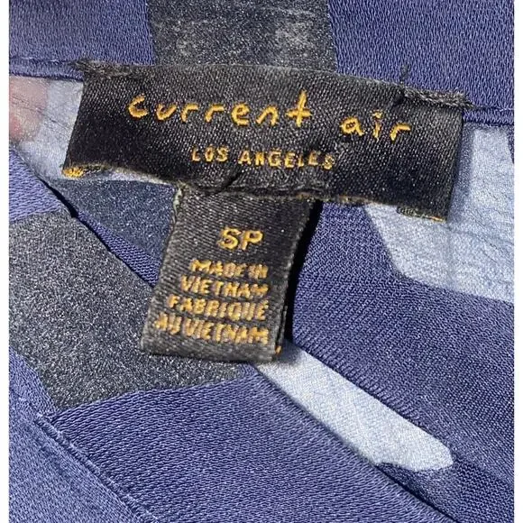 Current Air Anthropologie Blouse SP Short Sleeve Button Up Plaid Sheer Bows - Picture 14 of 16